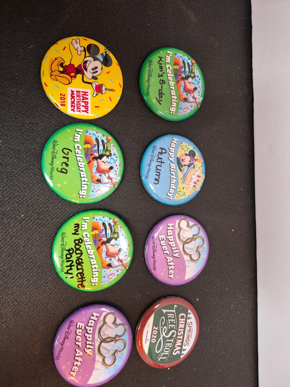 Disney Celebration Buttons Set of 10 Birthday and Holiday Pins